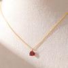 Copper gemstone necklace, women's pomegranate red single diamond collarbone chain, simple temperament, light luxury necklace