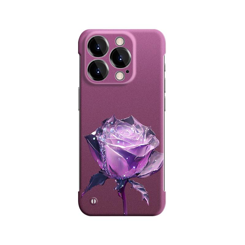 

Кристально-фиолетовая подставка-роза подходит для безрамочного чехла Apple 16PRO. 15 Ультратонкий Ощущение голого телефона 14 Мелких отверстий XR Xiaomi CIVI4PRO