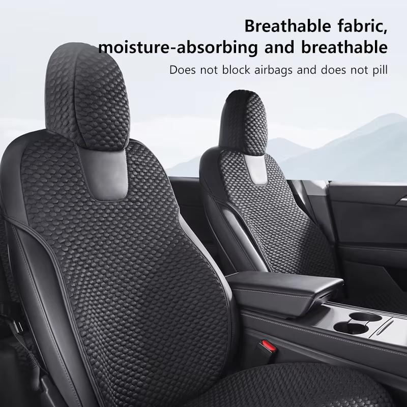 Car Seat Cover for Tesla Model Y 2021-2025 Juniper Polyurethane Breathable Waterproof Seat Protector Car Interior Accessories
