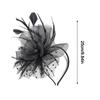 Vintage Flower Mesh Fascinators Hat with Hair Clip Feathers Derby Hat 1920s Clip Headwear Women