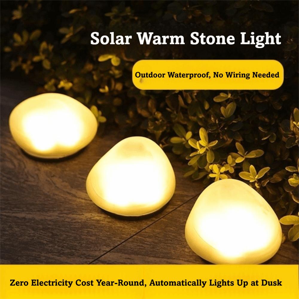 Solar Powered Solar Stone Light LED Solar Powered Rock Light Frosted Glass Ground Lamp Pathway