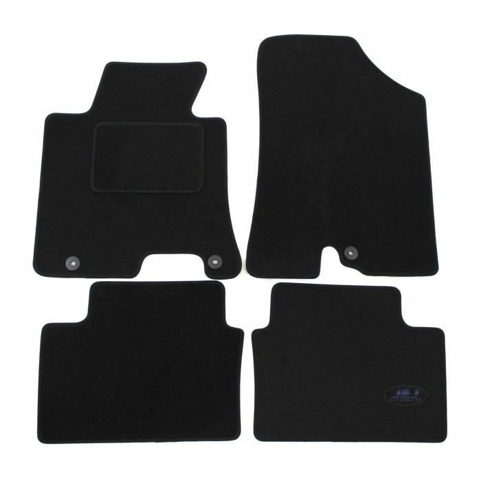 Tapis De Sol Noir Velours - J&J AUTOMOTIVE - Hyundai Corsa D 2006-2014 - Sur Mesure - Antidérapant - Imperméable
