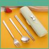 23pcs Portable Steel Cutlery Stainless Student Outdoor Goodlooking Korean Spoon Fork And Chopsticks Storage Box Gift Set