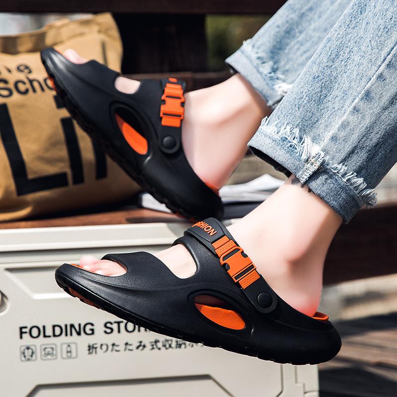2025 new summer sports and leisure beach shoes, cool slippers, two thick-soled lightweight sandals for driving, live broadcast 2025