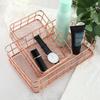 Iron Storage Basket Nordic Jewelry Cosmetics Storage Box Golden Rose Gold Desktop Snack Basket Basket Family Storage Supplies