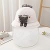 Toddler Sun Hat Bucket Hat Headdress with Detachable Face Guard Sun for Protective Cap Kid Beach Hasts  Yellow