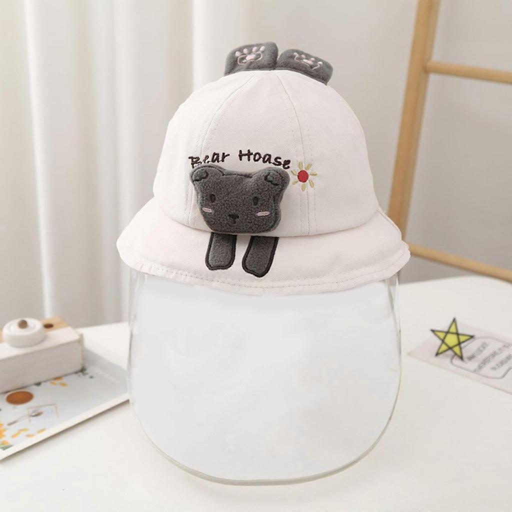 Toddler Sun Hat Bucket Hat Headdress with Detachable Face Guard Sun for Protective Cap Kid Beach Hasts  Yellow