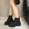 Fashion British Wind Plus Size Thick-soled Short Boots Women Spring and Autumn New Lace Design Solid Color Casual Fashion Boots.
