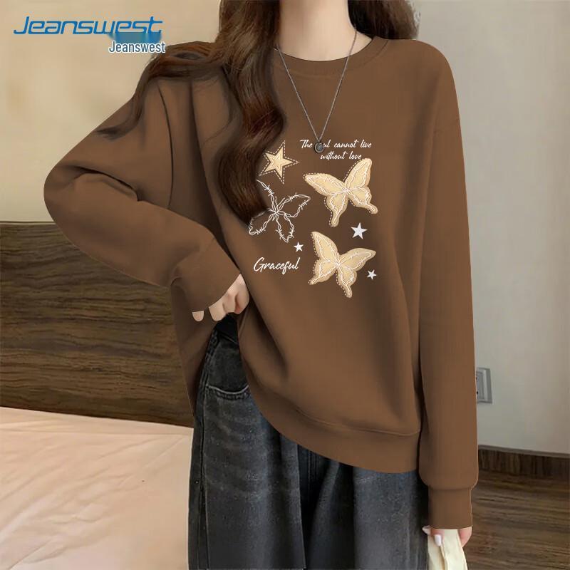 Jeanswest Love Butterfly Graphic Long Sleeve Round Neck T-Shirt