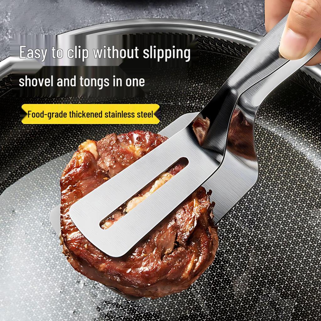 Stainless Steel Multifunctional Kitchen Tongs for Bread, Pancakes, and Steak