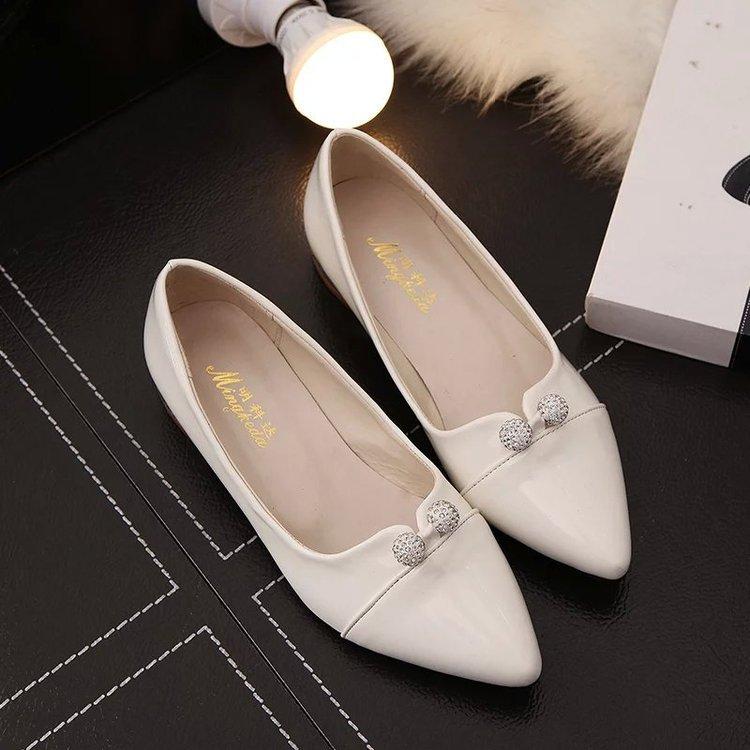 Spring New Fashion Point Set Foot Thick Sole Fashion Casual Large Size Women's Shallow Mouth Women's Single Shoes