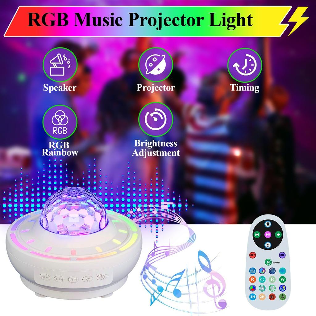 Starry Sky Projection Light with Remote Control Bluetooth Speaker Bedroom Atmosphere Lamp Children's Gift