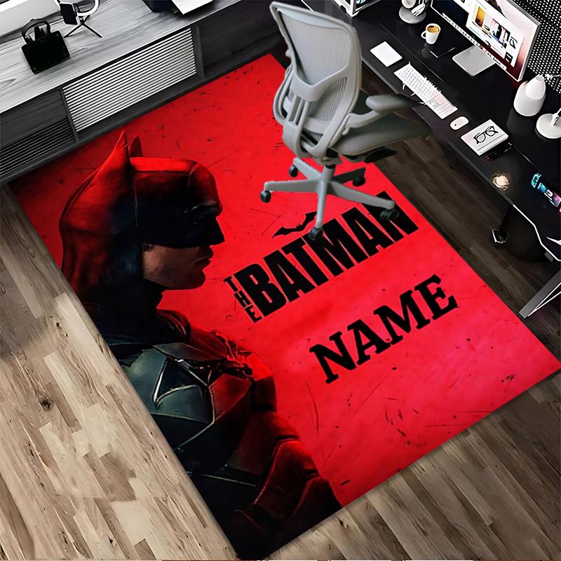 Custom Name Batman's Identity Living Room Non-Slip Area Rug Soft Carpet for Bedroom Kids Playroom Sofa Office Home Decor Doormat
