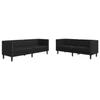 VidaXL Ensemble de canapé Chesterfield 2 pcs noir similicuir, canapé, siège de canapé, canapé relax, canapé confort, 3209274