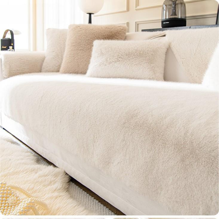 

Mink Plush Sofa Cushion Winter Thickened Non-slip Seat Cushion Simple Modern Cover Full Cover Towel 90*160cm