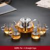 High-Temperature Resistant Glass Fiber Leak-Proof Tea Set: Thickened Borosilicate Glass Gongfu Teapot & Cups