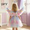 Dark Guardian Angel Wings Feather Wing for Kids Girls, Colorful Elf Costumes Costume Birthday Party, Fairy Cosplay, Halloween, Performance Crow