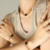 Exaggerated Thick Chain Cuban Chain Metal Hip Hop Men's and Women's Glass Stone Personalized Necklace Bracelet Jewelry Set