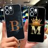 For Oppo Reno 14F CPH2743 Case For Oppo Reno14 F Cover Transparent Luxury A-Z Letters Fashion Flowers Crown Soft Bumper Casing