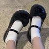 Bow Mary Jane small leather shoes female cute round head platform big head shoes college style versatile Japanese jk shoes tide