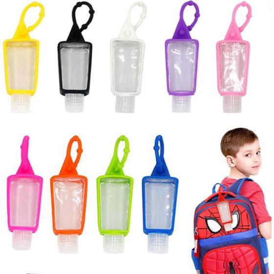 

Snadulor 6Pcs Empty Hand Sanitizer Holder Keychain for Hand Sanitizer Travel Plastic Clear Bottles with Silicone Sleeve Leakproof Flip Cap(30ml/1oz)