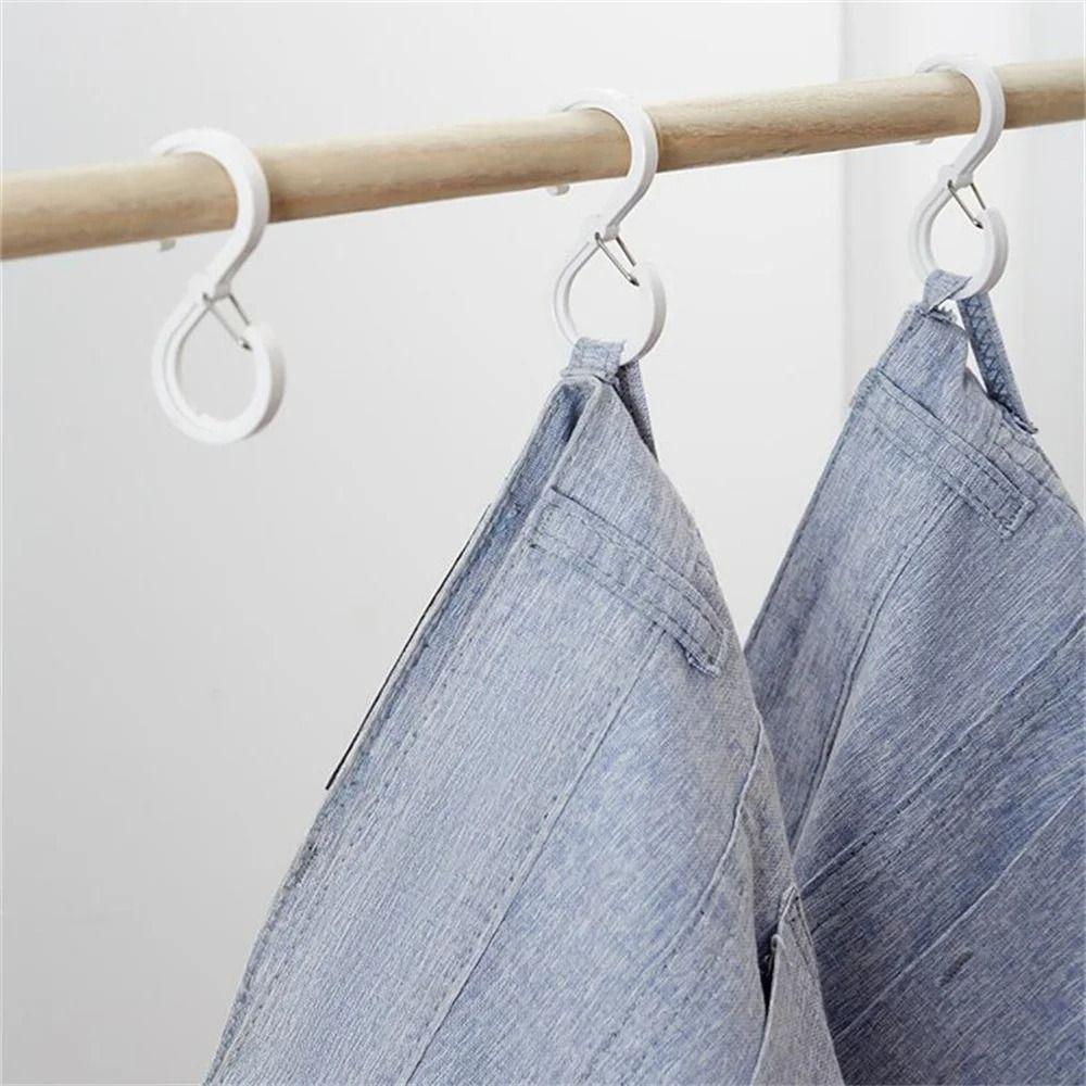 Wear-resistant Windproof Lock Hook S Shaped Shower Curtain Hooks Practical Crossbar Clothes Hook
