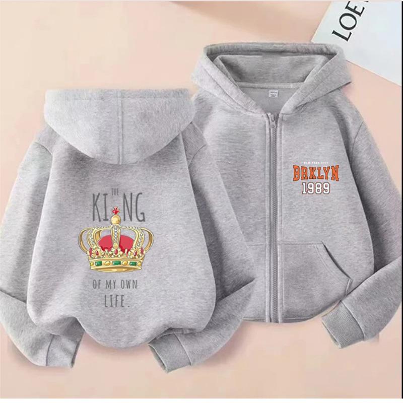 2025 New Autumn/Winter Zipper Children's Hoodie, Fashionable and Versatile Cartoon Printed Girls' Hoodie