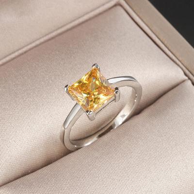 Schmuck Temperament Retro Ring Farbe Schatz Beliebt Simulation Gelber Diamantring