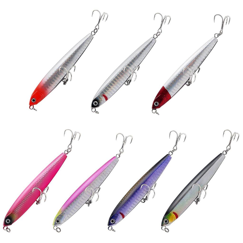 ANCL Heavy Sinking Pencil Rattle 100mm 24g 7 Color Set for Spanish Mackerel and Flounder