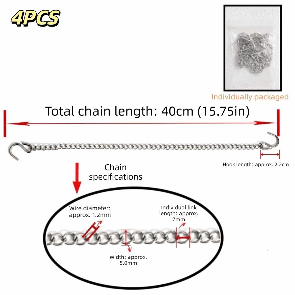 Strengthened Metal Hanging Chain Strong Bearing Capacity Hanging Chain with Hooks Outdoor