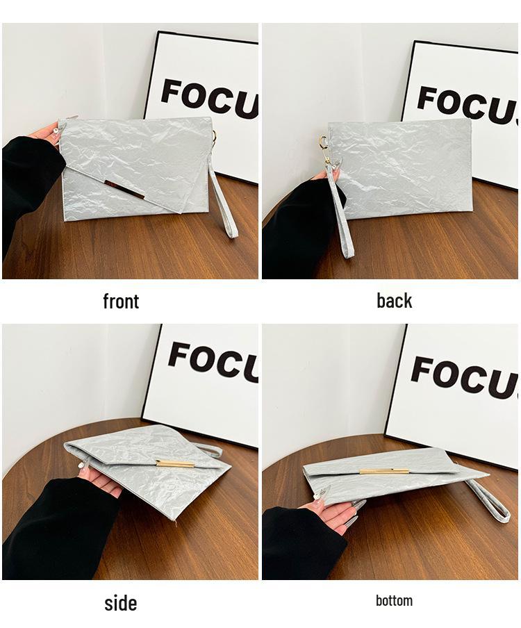 Niche Design Women's 2025 Versatile Fashion Slant Iron Envelope Clutch