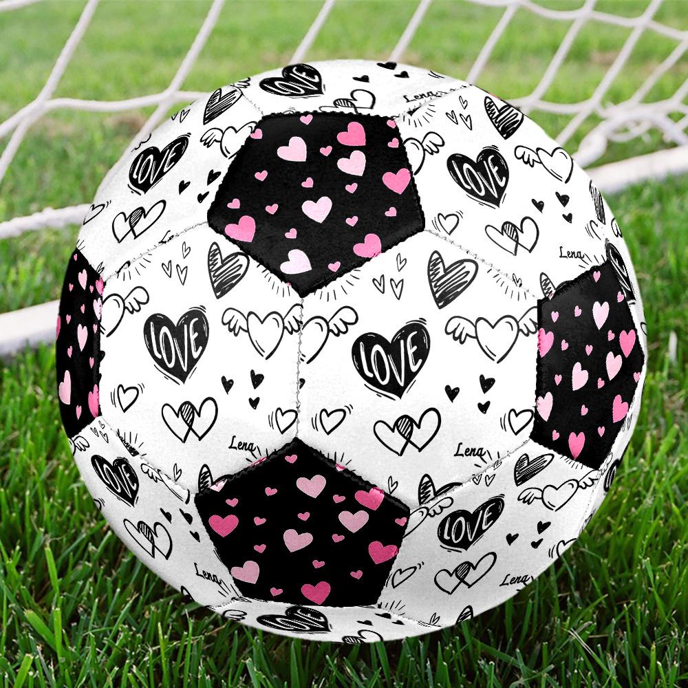 1PC Love Motion Pink Hearts Soccer Ball Size 5 Football Machine Sewn Indoor/Outdoor Universal Football A44