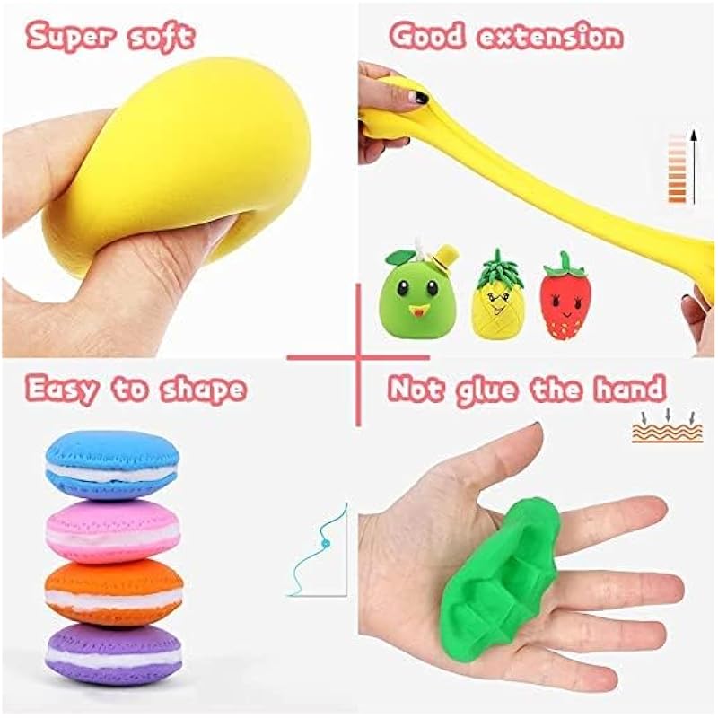 Eclet (Pack Of 12) Air Dry Clay, Colorful Children Soft Clay, Creative Art Crafts, Gifts For Kids-Multi Color. Non-Toxic