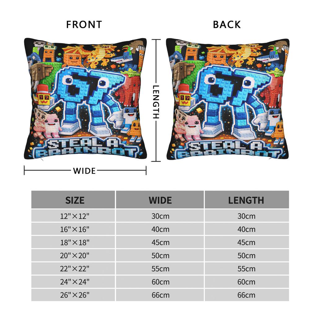Six Seven 67 Steal A Brainrot Meme Pillow Case Comfy Pillow Cover Kawaii Cushion Cover For Chair Sofa Home Decor