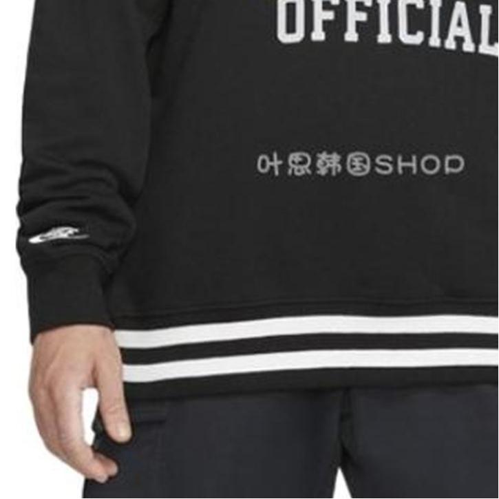 Nike Bedruckter Hoodie mit großem Logo und gestickten Buchstaben für Herren, Oberteile, Schwarz DD6169-010