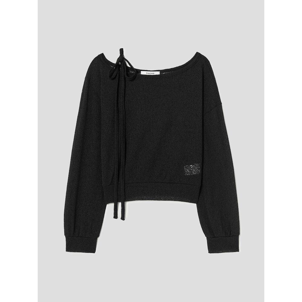 8SECONDS Off-Shoulder Jersey Blouse Black