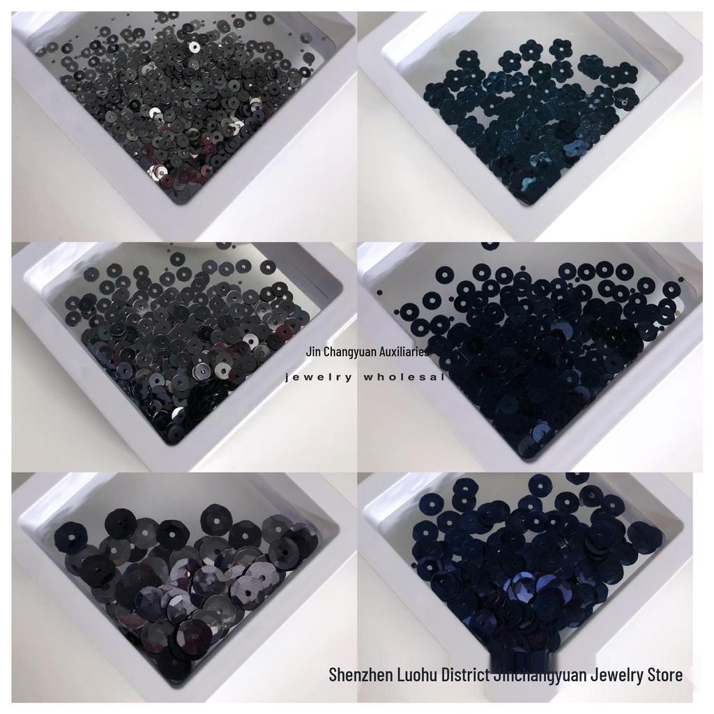 Deep Blue Series: 12-Color Seed Bead & Sequin Set for DIY Clothing Accessories