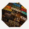 License plates, Background Themed Automatic Opening and Closing Umbrella, Brightly Colored 8-rib Portable Umbrella, Suitable for Men and Wom