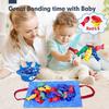 1 Set Toddlers Fishing Game with Buckets Storage Mat 15 Cloth Fish Toy Preschool Learning Kids