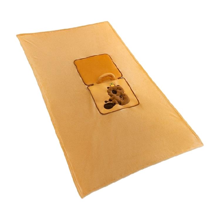 2 in 1 Capybaras Pillow Travel Blanket Folding Air Conditioning Blanket Car Interior Cushions Pillow Office Naping Quilts