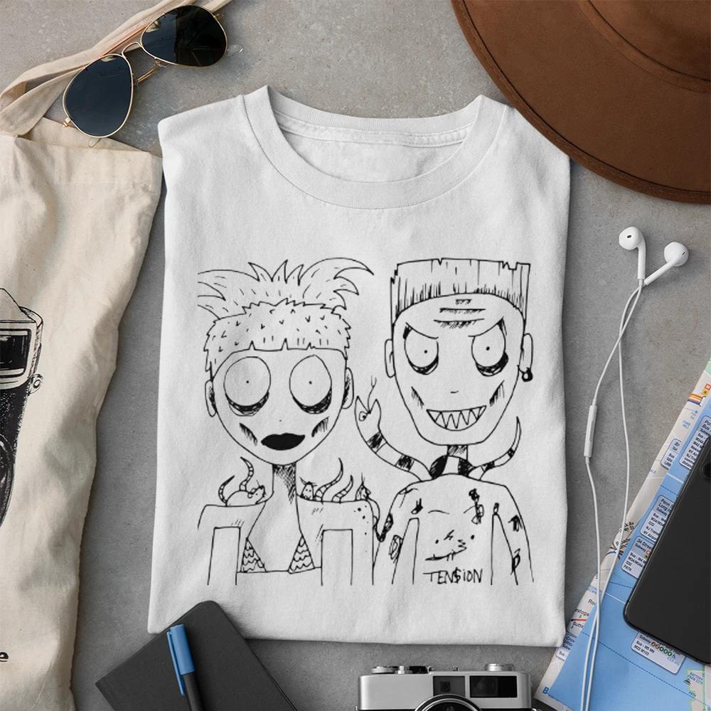 Men s and Women s T-shirts Die Antwoord hip hop T-shirt White caricature Short Sleeve S to 5Xl S