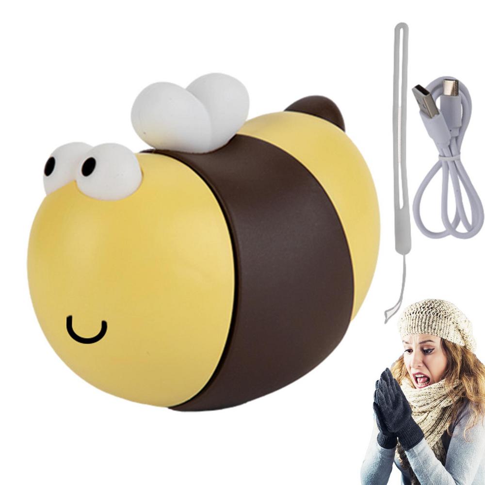 Hand Warmers Rechargeable Bee Electric Hand Warmer Portable 1800mAh USB Hand Warmer Heater 2 Levels Heating Warm Gifts For Women