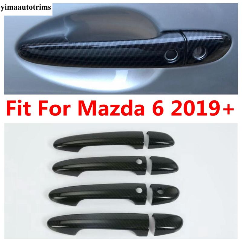 Car Outer Door Handle Protection Decorative Sequ Cover Trim For Mazda 6  - 2024 Carbon Fiber Accessories Exterior Kit