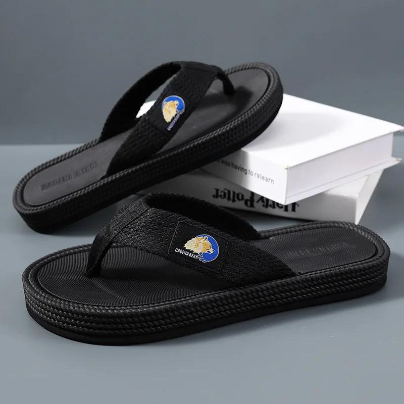 Cool Summer Slippers Flip Flops Men  Soft Comfortable Beach Sandals Outdoor Fashion Anti Slip Wear Flat Bottom Casual Shoes