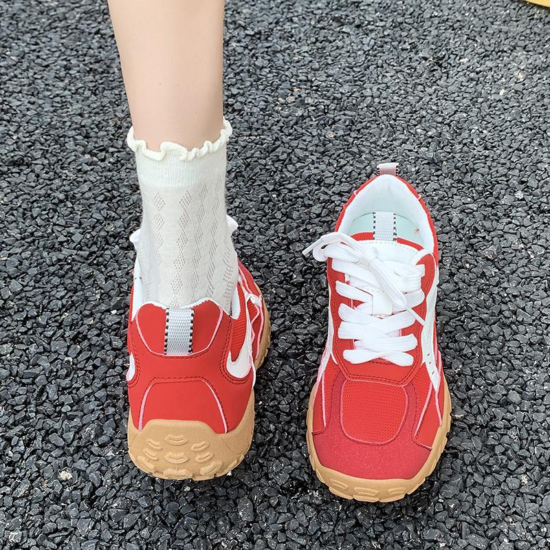 

Fashion 2025 NEW Women s Casual Lightweight Breathable Sport Shoes Spring Autumn New All-match Running Sneakers 35 красный