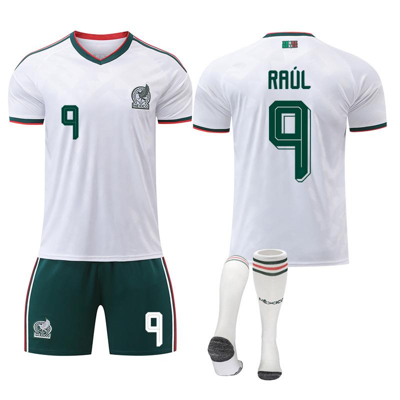 2526 World Cup Mexico Away Football Jersey No. 14 Jersey, White 9 Raul 22 Lozeno Correct Set