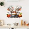 Topo Carino Cartone Animato con Torta Adesivo Murale per Cucina Sala da Pranzo Autoadesivo Rimovibile Impermeabile Decorazione Murale per la Casa Arte