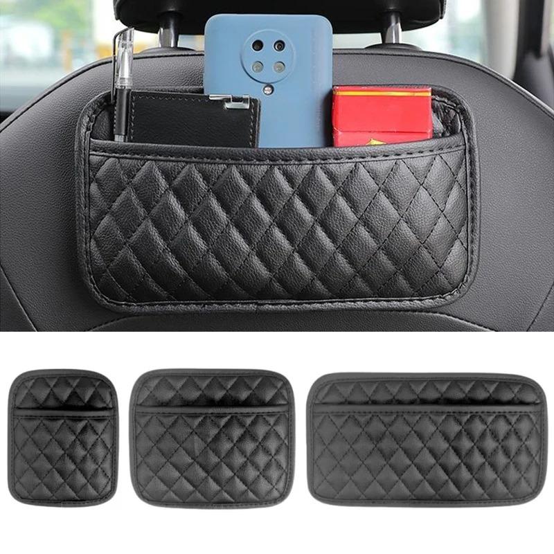 Car Adhesive Organizer PU Leather Storage Bag for Cards Phone Key