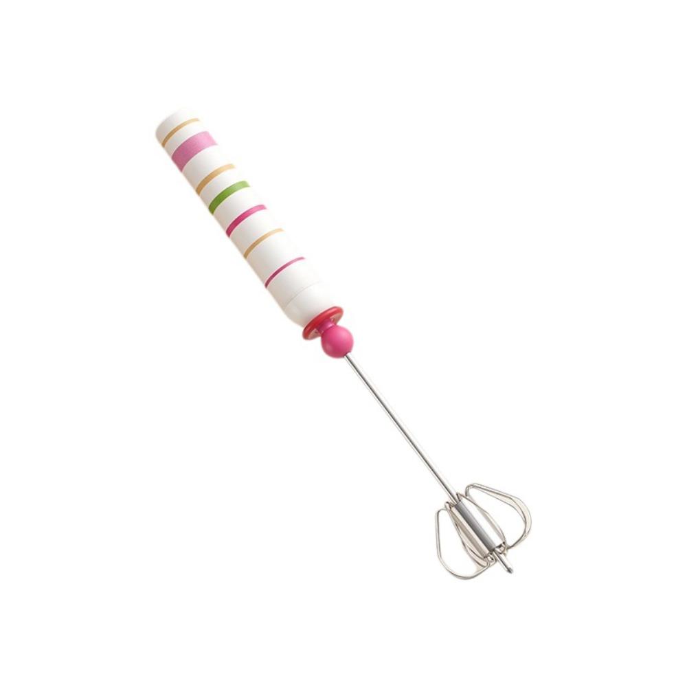 Stainless Steel Semi-automatic Egg Beater Cartoon Press-Type Egg Whisk Manual Egg Beater Kitchen Style B