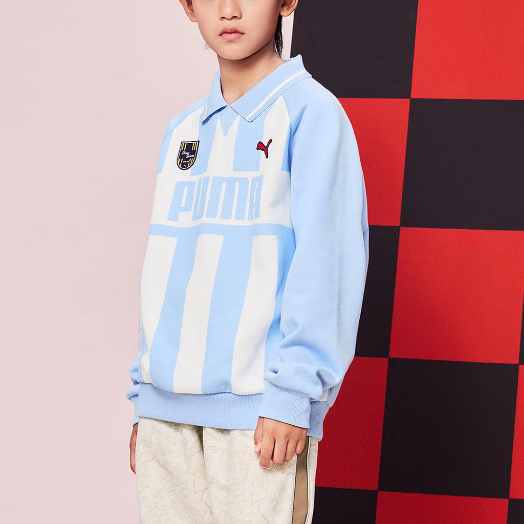 Puma Sweatshirt SPORTSTYLE Loose Fit Fleece Lined Thermal Blue Tone 00388 Kids' 353425121103-00388
